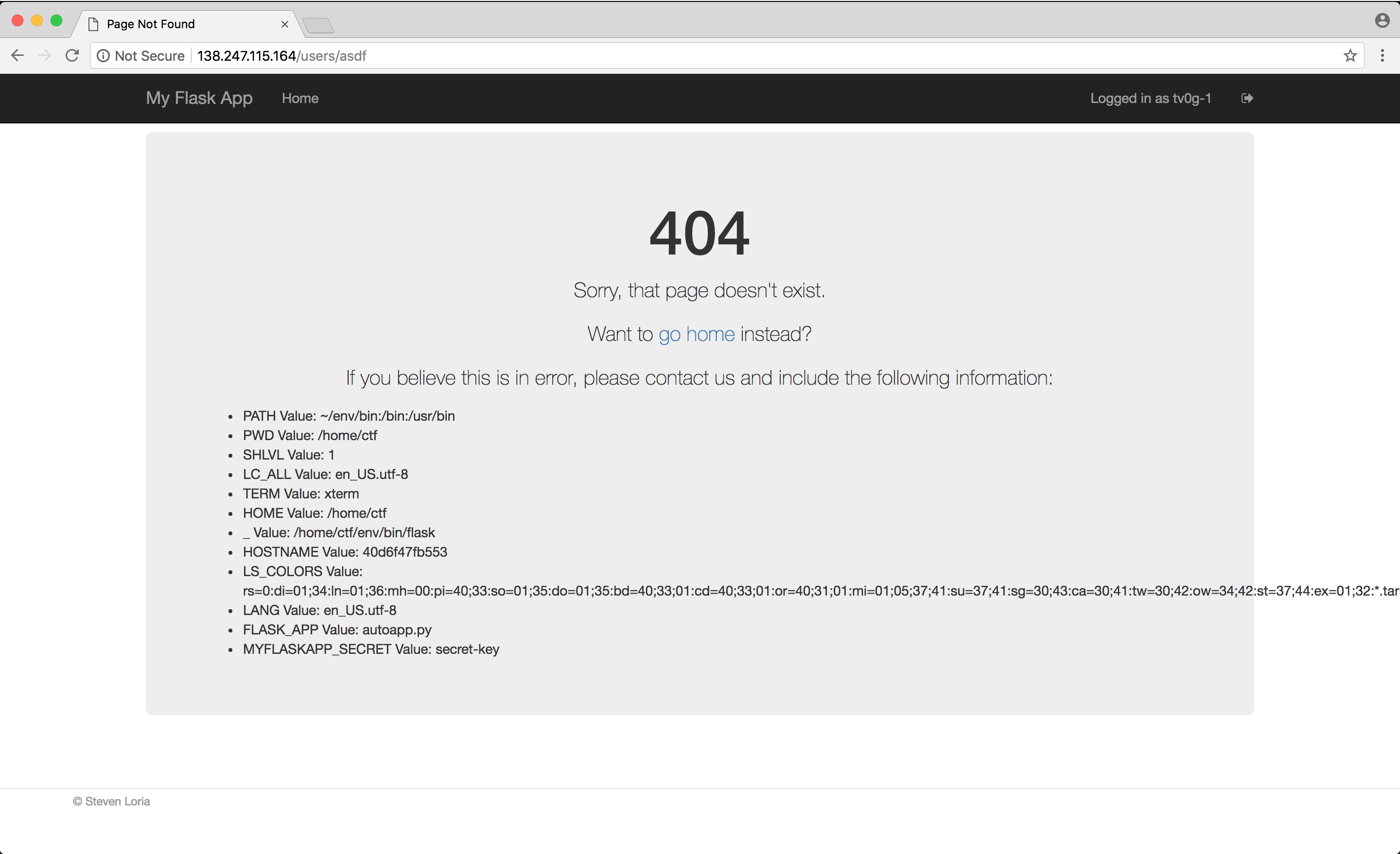 My Flask App 404 Error Page